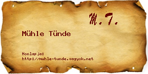 Mühle Tünde névjegykártya